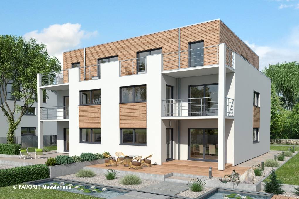 Massivhaus FORMAT 5-480 von Favorit Massivhaus Schlüsselfertig ab 1188860€, Cubushaus Außenansicht 1