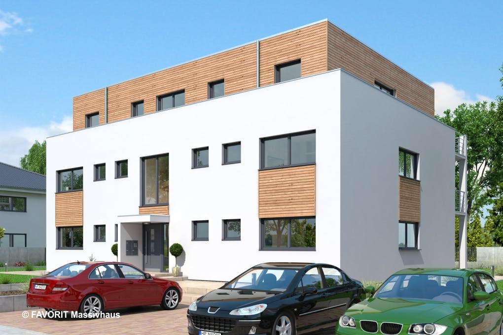 Massivhaus FORMAT 5-480 von Favorit Massivhaus Schlüsselfertig ab 1188860€, Cubushaus Außenansicht 2