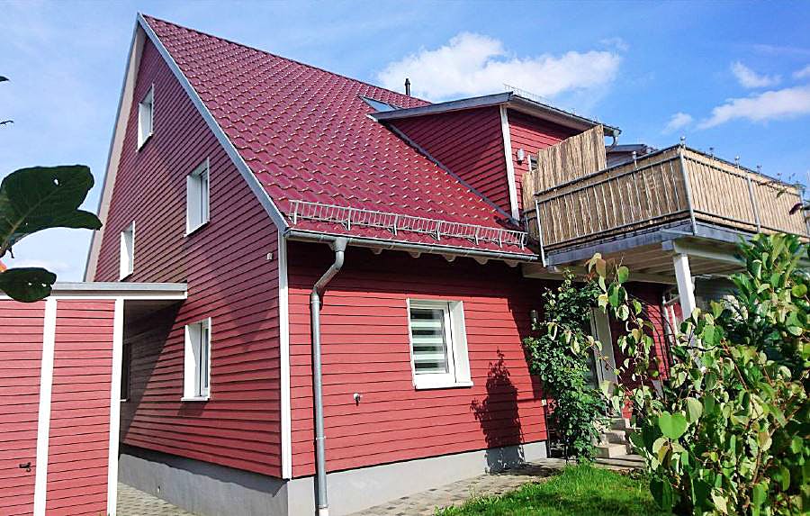 Fertighaus Haus Lohr von Holzbau Freisinger, Satteldach-Klassiker Außenansicht 1