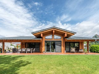 Blockhaus Am Oberrhein von Fullwood Wohnblockhaus Ausbauhaus ab 190000€, Bungalow Außenansicht 3
