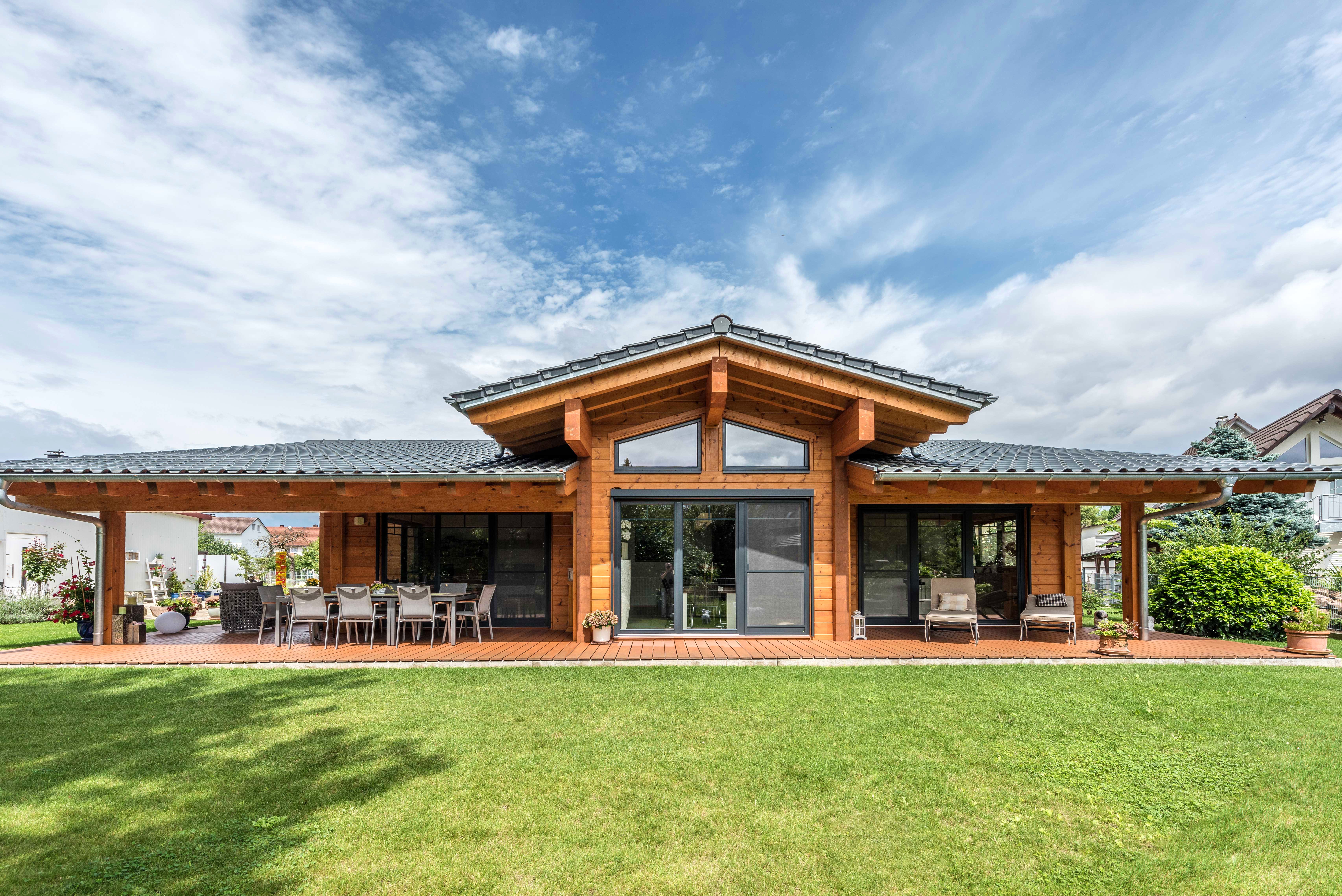 Blockhaus Am Oberrhein von Fullwood Wohnblockhaus Ausbauhaus ab 190000€, Bungalow Außenansicht 3