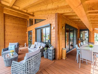 Blockhaus Am Oberrhein von Fullwood Wohnblockhaus Ausbauhaus ab 190000€, Bungalow Außenansicht 4