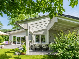 Blockhaus An der Sülz von Fullwood Wohnblockhaus Bausatzhaus ab 220000€, Bungalow Außenansicht 2