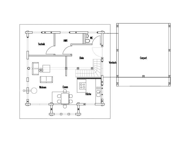 Blockhaus Auf der Röth von Fullwood Wohnblockhaus Bausatzhaus ab 200000€, Blockhaus Grundriss 1