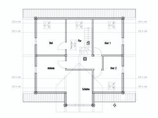 Blockhaus Köterbergblick von Fullwood Wohnblockhaus Ausbauhaus ab 190000€, Blockhaus Grundriss 2