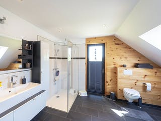 Blockhaus Köterbergblick von Fullwood Wohnblockhaus Ausbauhaus ab 190000€, Blockhaus Innenansicht 12
