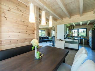 Blockhaus Mittelfranken von Fullwood Wohnblockhaus Ausbauhaus ab 360000€, Blockhaus Innenansicht 4