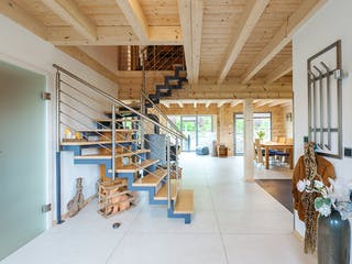 Blockhaus Münsterland von Fullwood Wohnblockhaus Ausbauhaus ab 260000€, Blockhaus Innenansicht 6