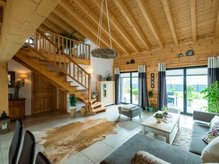 Blockhaus Neffelbach von Fullwood Wohnblockhaus Ausbauhaus ab 220000€, Pultdachhaus Innenansicht 3