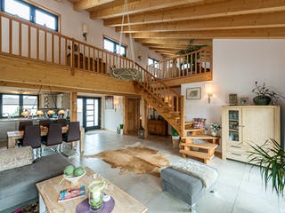 Blockhaus Neffelbach von Fullwood Wohnblockhaus Ausbauhaus ab 220000€, Pultdachhaus Innenansicht 4