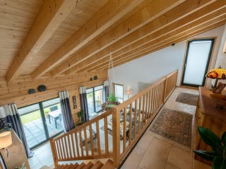 Blockhaus Neffelbach von Fullwood Wohnblockhaus Ausbauhaus ab 220000€, Pultdachhaus Innenansicht 9