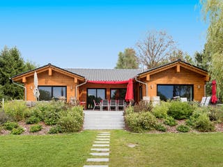Blockhaus Seeblick von Fullwood Wohnblockhaus Ausbauhaus ab 390000€, Bungalow Außenansicht 1