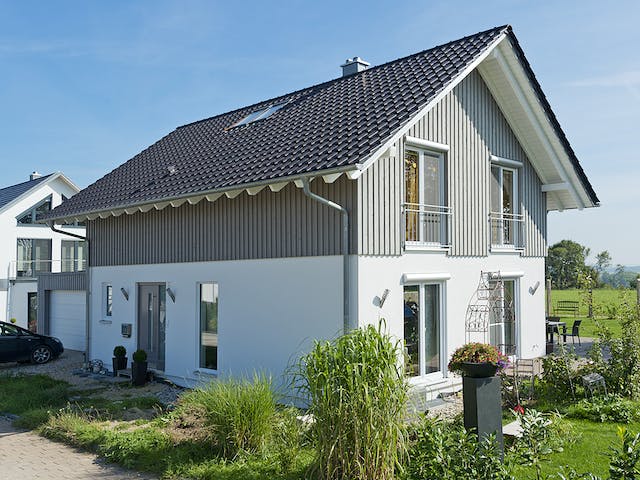 Fertighaus SD 140-086 - Einfamilienhaus mit 3. Giebel von Gapp Holzbau Schlüsselfertig ab 384000€, Außenansicht 2