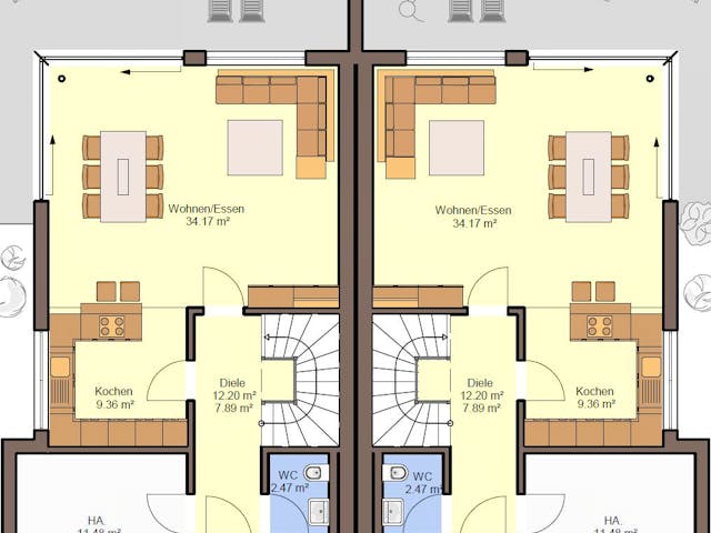 Fertighaus Gemello FD 280 von Büdenbender Hausbau, Cubushaus Grundriss 1