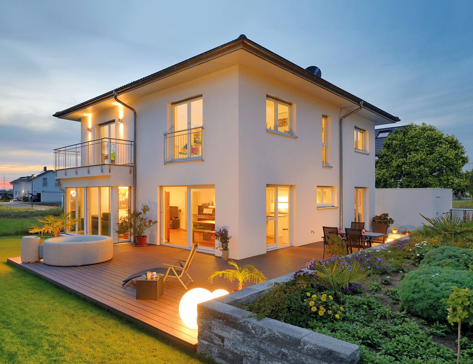 Fertighaus Haus Griffiths von Fertighaus WEISS Schlüsselfertig ab 475000€, Stadtvilla Außenansicht 1