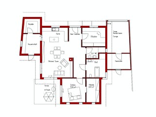 Blockhaus Grombach von Rems-Murr-Holzhaus Ausbauhaus ab 318397€, Bungalow Grundriss 1