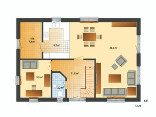 Fertighaus Grunewald von Danhaus Deutschland Schlüsselfertig ab 464202€, Stadtvilla Grundriss 1
