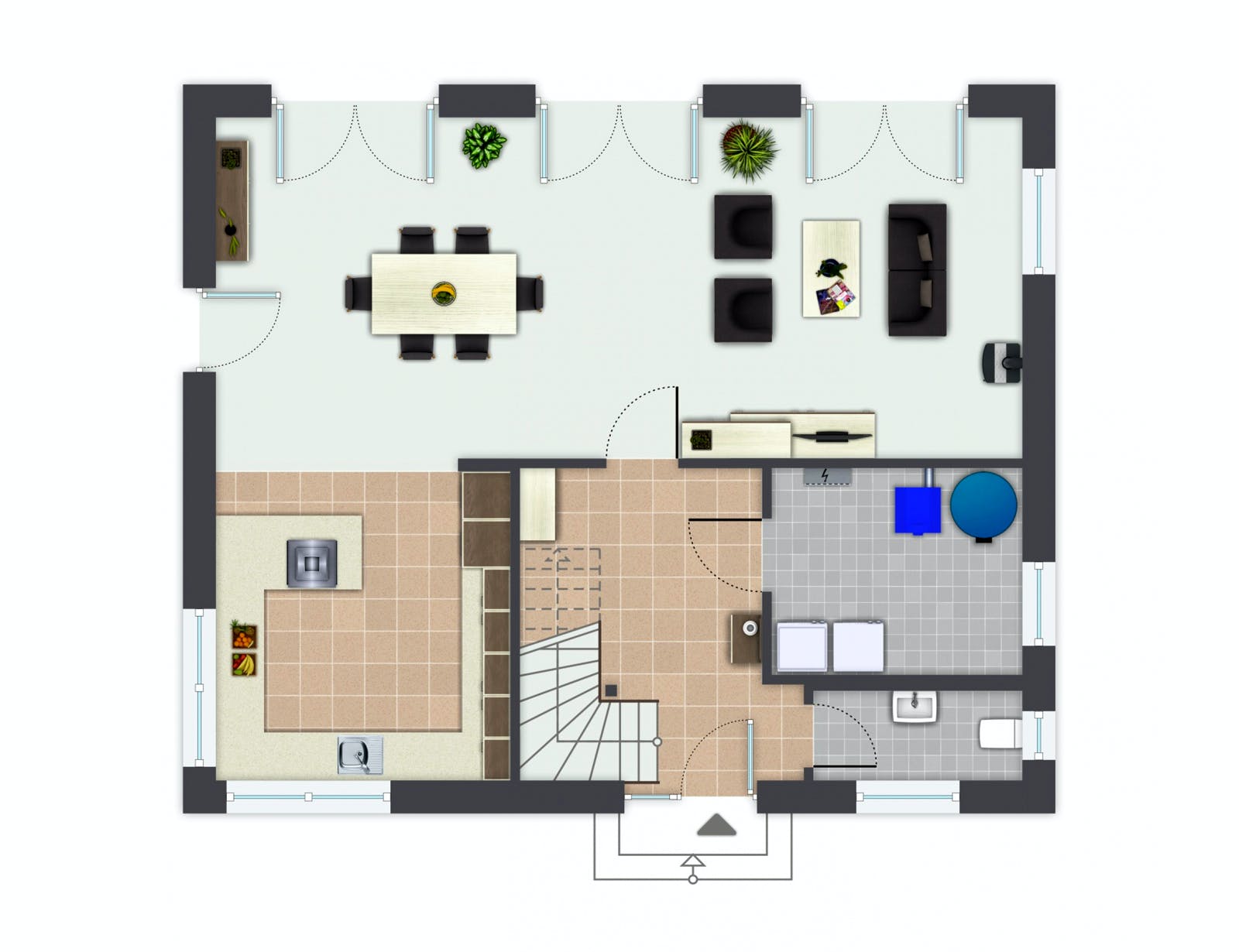 Fertighaus Hoheneck von GUSSEK HAUS Schlüsselfertig ab 512300€, Satteldach-Klassiker Grundriss 1