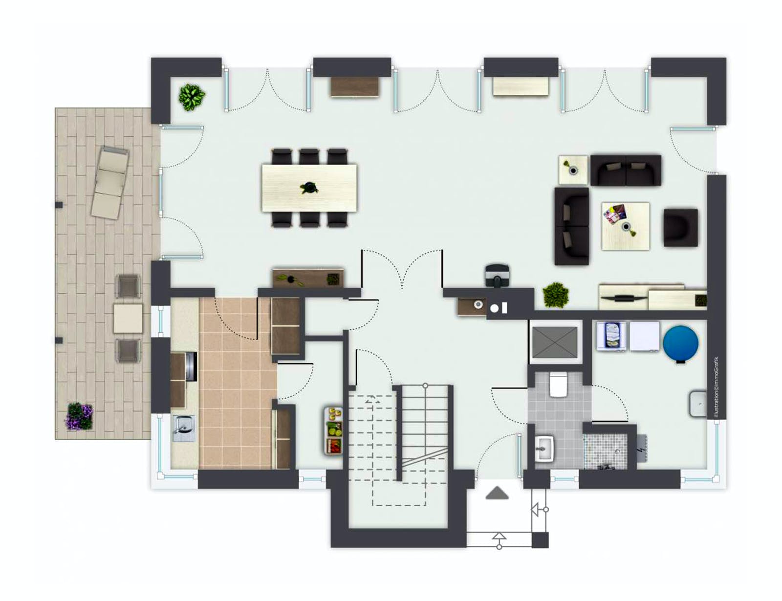 Fertighaus Kaiserberg von GUSSEK HAUS Schlüsselfertig ab 612700€, Satteldach-Klassiker Grundriss 1