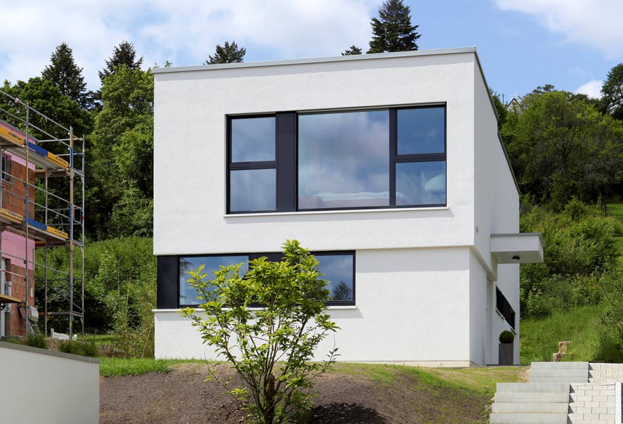 Fertighaus Murano von GUSSEK HAUS Schlüsselfertig ab 458500€, Cubushaus Außenansicht 1