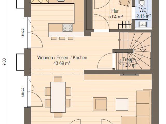 Fertighaus Haas D 110 A von Haas Fertigbau - Mehrfamilienhäuser Schlüsselfertig ab 346000€, Cubushaus Grundriss 1