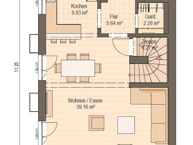 Fertighaus Haas D 128 B von Haas Fertigbau - Mehrfamilienhäuser Schlüsselfertig ab 402000€, Satteldach-Klassiker Grundriss 1