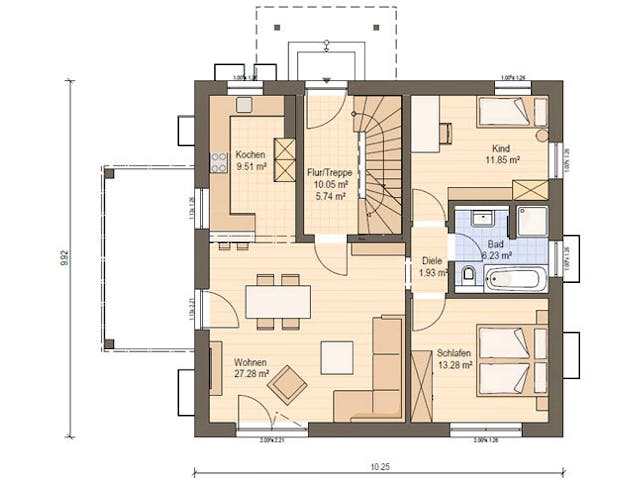 Fertighaus Haas Z 159 C von Haas Fertigbau - Mehrfamilienhäuser Schlüsselfertig ab 498000€, Stadtvilla Grundriss 1