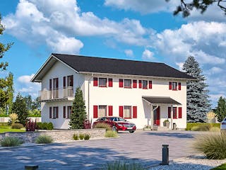 Fertighaus Haas Z 179 B von Haas Fertigbau - Mehrfamilienhäuser Schlüsselfertig ab 512000€, Außenansicht 2