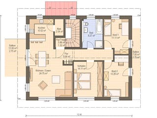 Fertighaus Haas Z 179 B von Haas Fertigbau - Mehrfamilienhäuser Schlüsselfertig ab 512000€, Satteldach-Klassiker Grundriss 2
