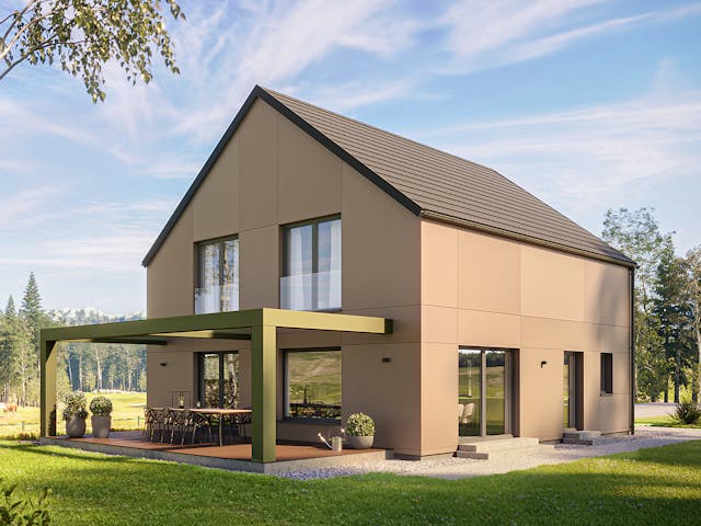 Fertighaus AVA von Haas Fertigbau Ausbauhaus ab 290014€, Satteldach-Klassiker Außenansicht 1