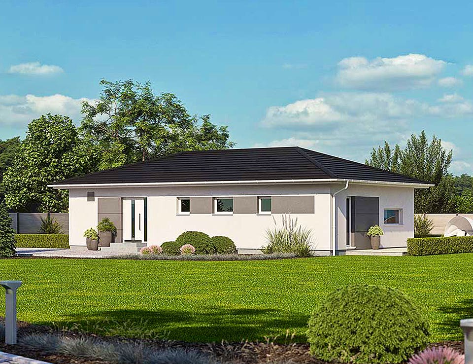 Fertighaus Haas BT 111 B von Haas-Fertigbau Ausbauhaus ab 236000€, Bungalow Außenansicht 2
