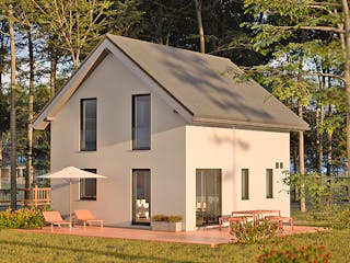 Fertighaus Haas Kozy 93 von Haas Fertigbau Schlüsselfertig ab 299000€, Satteldach-Klassiker Außenansicht 1