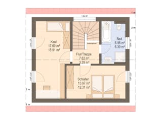 Fertighaus Haas Kozy 93 von Haas Fertigbau Schlüsselfertig ab 299000€, Satteldach-Klassiker Grundriss 2