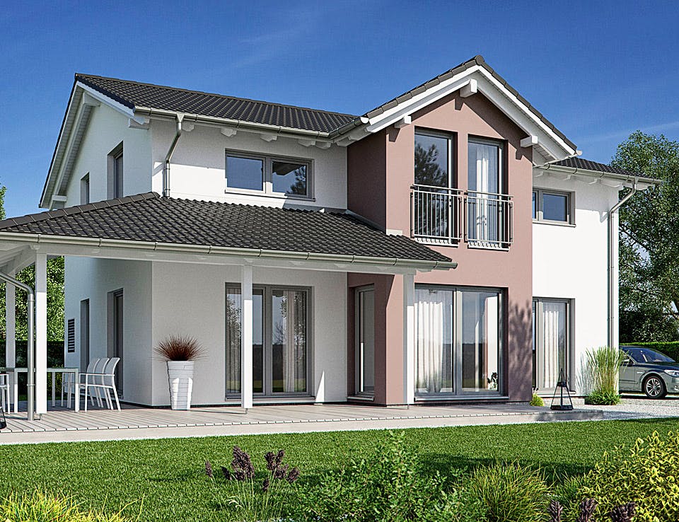 Fertighaus Haas S 154 C von Haas-Fertigbau Ausbauhaus ab 239000€, Satteldach-Klassiker Außenansicht 1