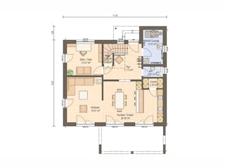 Fertighaus Haas Vita 160 von Haas Fertigbau Ausbauhaus ab 314000€, Stadtvilla Grundriss 1