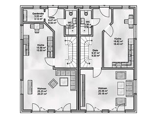 Massivhaus Habilis von AUREA Massivhaus, Satteldach-Klassiker Grundriss 1
