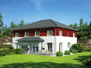 Fertighaus Doppelhaus 139 von Hanse Haus, Stadtvilla Außenansicht 1