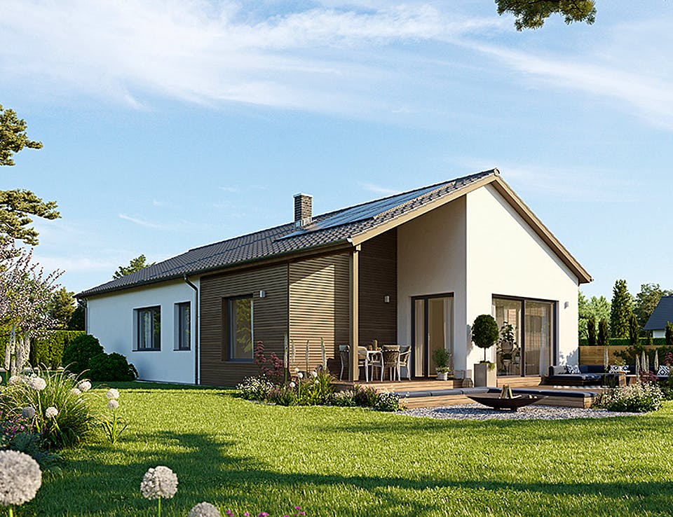 Fertighaus Bungalow 127 von Hanse Haus Schlüsselfertig ab 362409€, Bungalow Außenansicht 1
