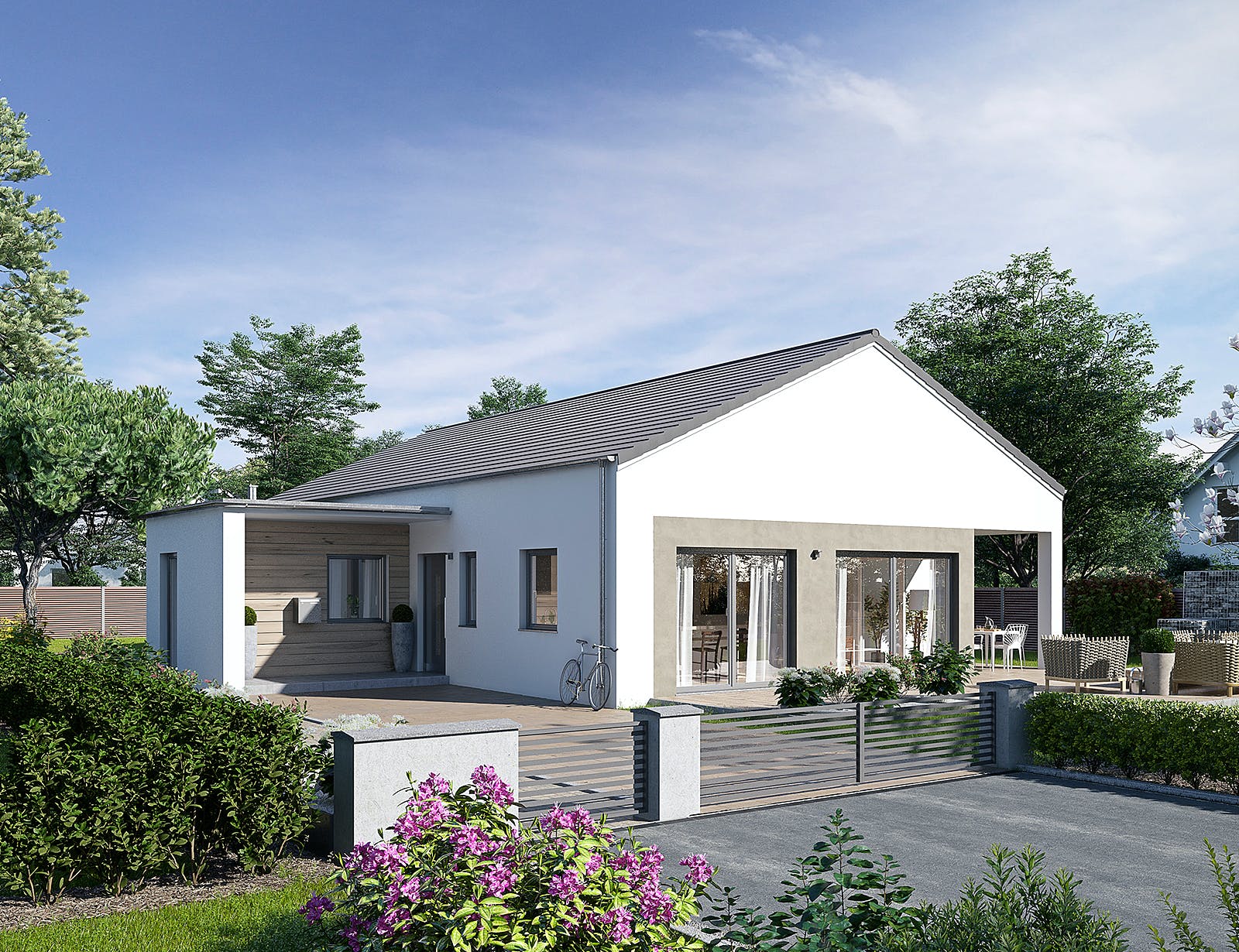 Fertighaus Bungalow 154 von Hanse Haus, Bungalow Außenansicht 1
