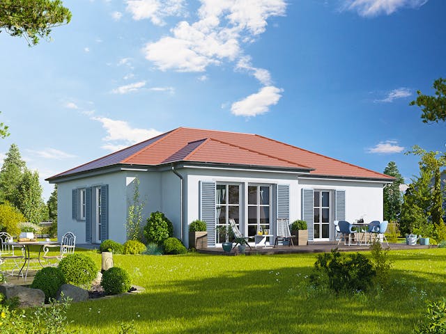 Fertighaus Bungalow 80 von Hanse Haus Schlüsselfertig ab 294827€, Bungalow Außenansicht 1 Fertighaus Bungalow 80 von Hanse Haus Schlüsselfertig ab 294827€, Bungalow Außenansicht 1