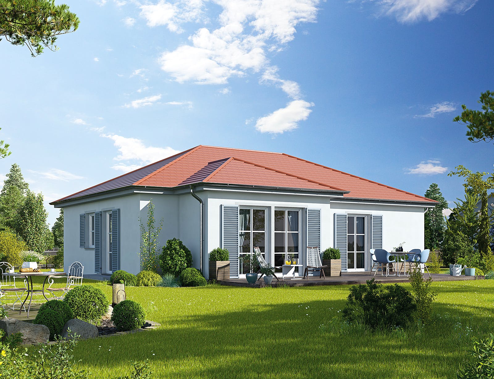 Fertighaus Bungalow 80 von Hanse Haus Schlüsselfertig ab 266961€, Bungalow Außenansicht 1