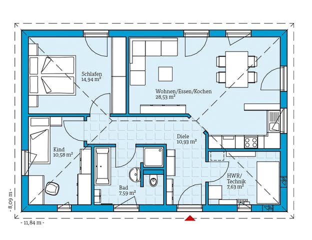 100 qm Haus als Bungalow von Hanse Haus