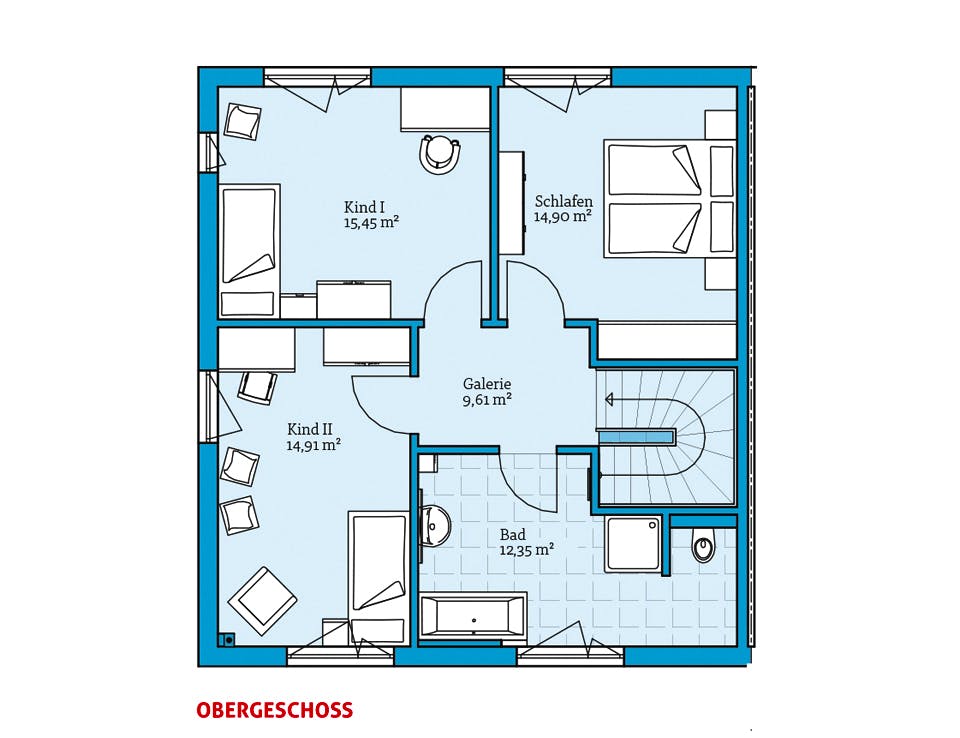 Fertighaus Doppelhaus 135 von Hanse Haus Schlüsselfertig ab 354293€, Cubushaus Grundriss 2