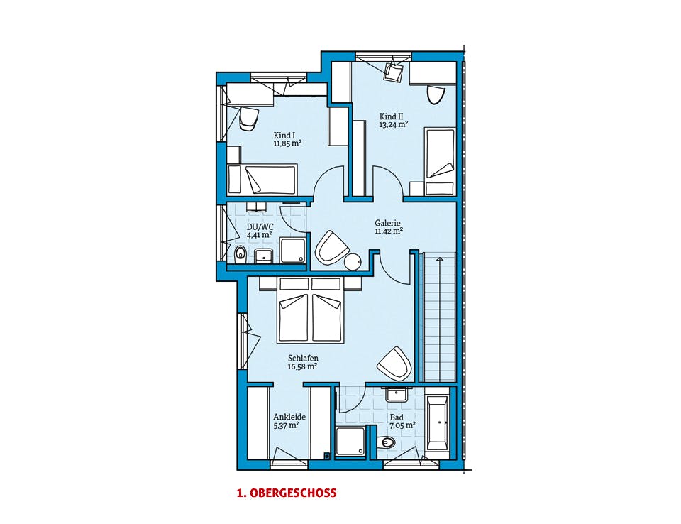 Fertighaus Doppelhaus 144 von Hanse Haus Schlüsselfertig ab 380184€, Cubushaus Grundriss 2