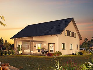 Fertighaus Doppelhaus 35-124 von Hanse Haus, Satteldach-Klassiker Außenansicht 1