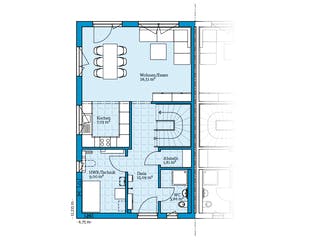 Fertighaus Doppelhaus 25-125 von Hanse Haus Schlüsselfertig ab 367522€, Satteldach-Klassiker Grundriss 1