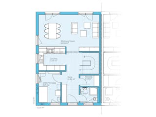 Fertighaus Doppelhaus 35-130 von Hanse Haus Schlüsselfertig ab 366337€, Satteldach-Klassiker Grundriss 1
