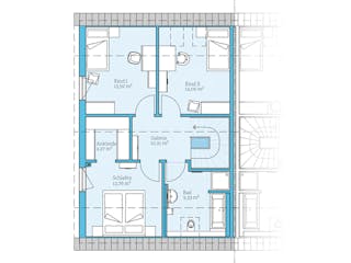 Fertighaus Doppelhaus 35-130 von Hanse Haus Schlüsselfertig ab 366337€, Satteldach-Klassiker Grundriss 2