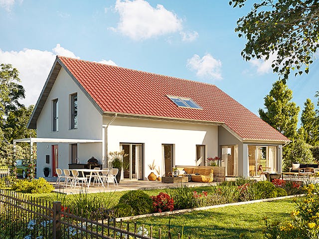 Fertighaus Duo 210 von Hanse Haus Schlüsselfertig ab 535447€, Satteldach-Klassiker Außenansicht 1