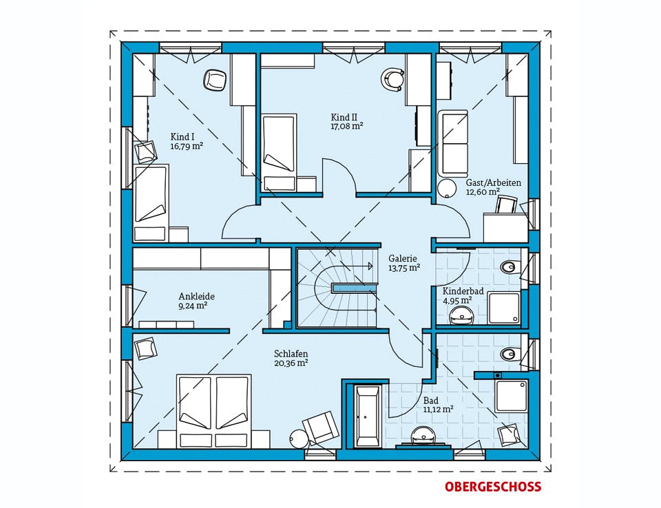 Fertighaus Duo 212 von Hanse Haus Schlüsselfertig ab 523432€, Stadtvilla Grundriss 2